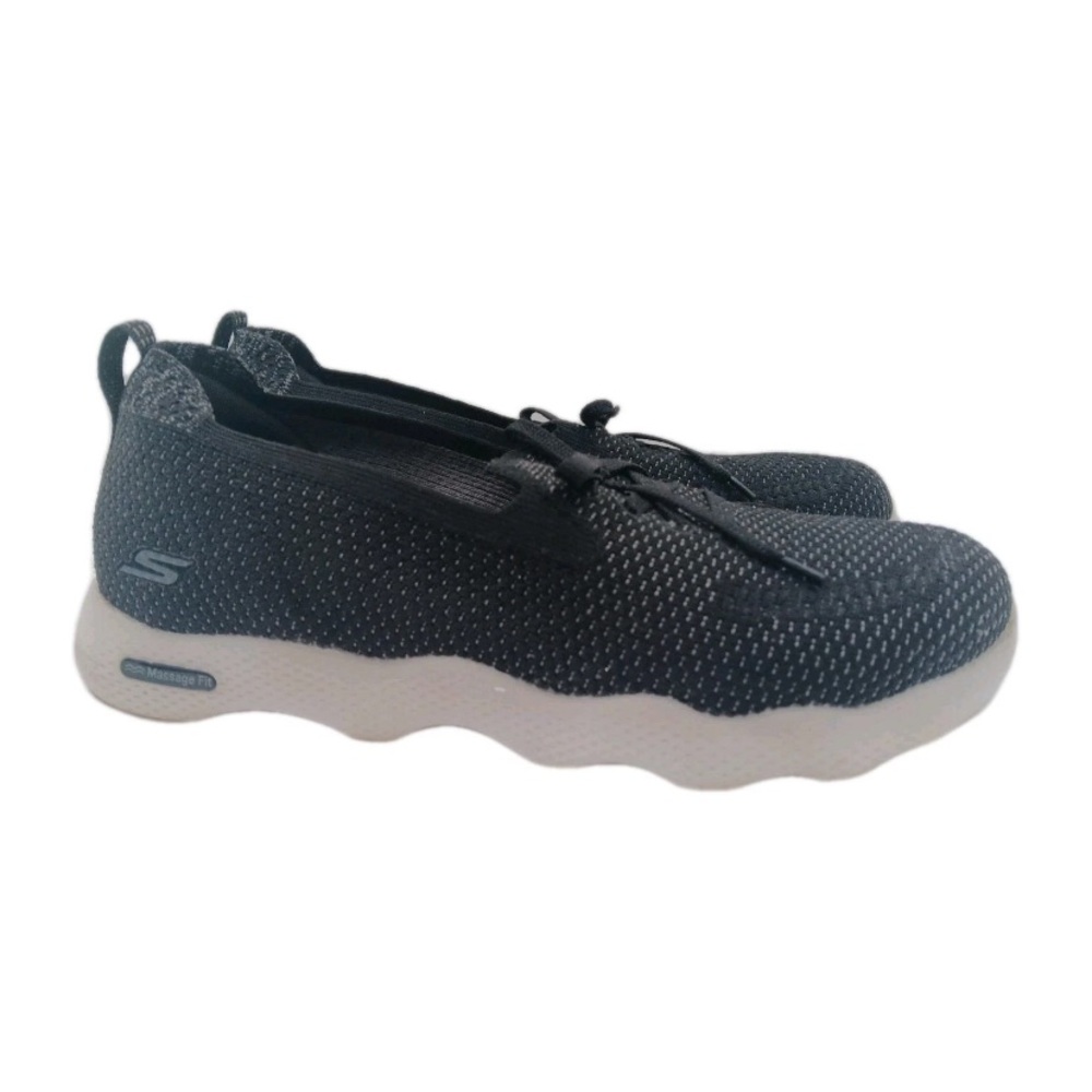 Skechers Sneakers Shoes Massage Fit Lite Stretch Black Knit Slip-Ons size 8
